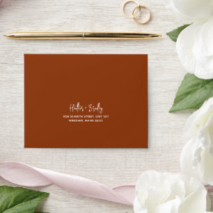 Minimalist Copper Modern RSVP Wedding Envelope