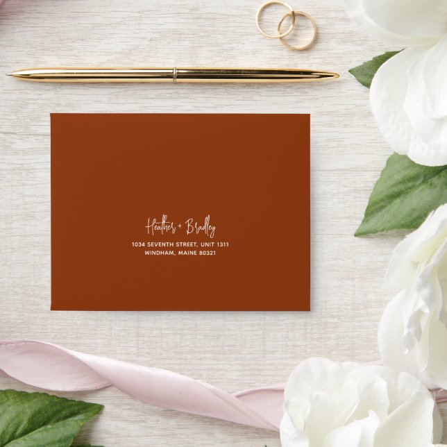 Minimalist Copper Modern RSVP Wedding Envelope (Wedding)