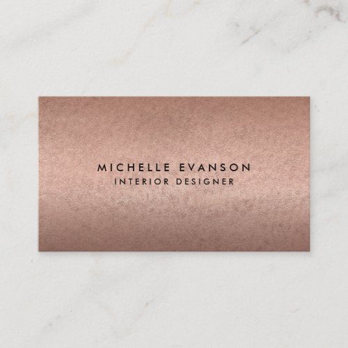 Minimalist Copper Rose Gold Look Professional Business Card