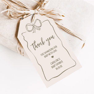 Minimalist Coquette Baby Shower Favor Tags