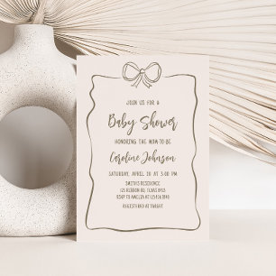 Minimalist Coquette Baby Shower Invitation