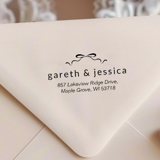 Minimalist Coquette Bow Return Address Self-inking Stamp
