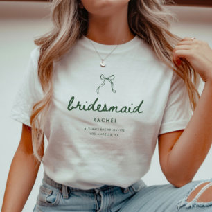 Minimalist Coquette Bridesmaid's Name Bachelorette T-Shirt