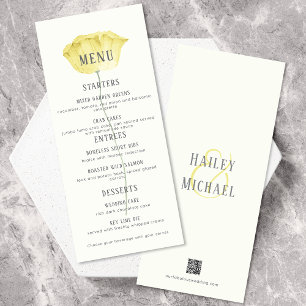 Minimalist Coral Flower Two Entree Menu