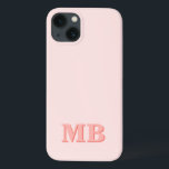 Minimalist Coral Pink Modern Initial Monogram iPhone 13 Case<br><div class="desc">Coral Pink Minimalist Modern Initial Monogram Phone Case. Create your own personalized iPhone Case with custom initial name.</div>