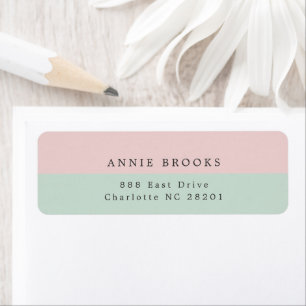 Minimalist Coral Sage Personalized Return Address Label