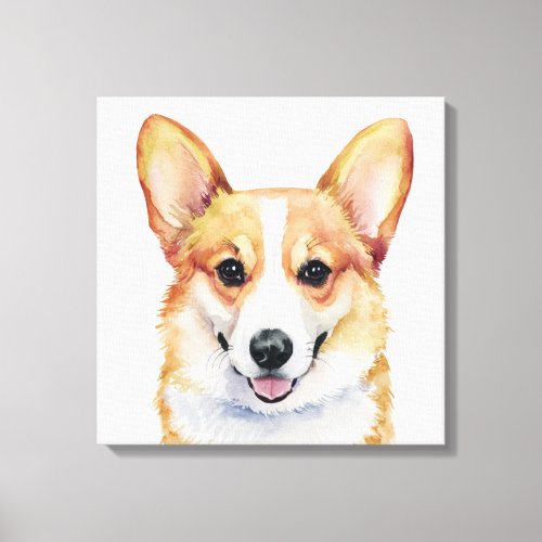 Minimalist Corgi Dog Inspired Canvas Print