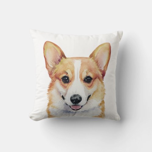 Minimalist Corgi Dog Inspired Throw Pillow