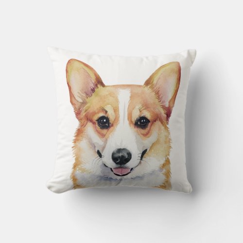 Minimalist Corgi Dog Inspired Throw Pillow