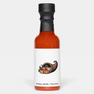 Minimalist Cornucopia Thanksgiving Design Classic  Hot Sauces