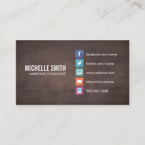 Minimalist Corporate  Brown Texture Business Card