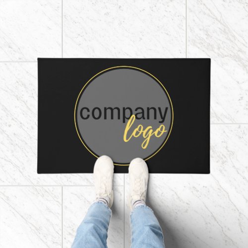 MINIMALIST CORPORATE BUSINESS COMPANY LOGO BLACK DOORMAT