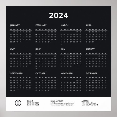 Minimalist Corporate Business Logo 2024 Calendar Poster