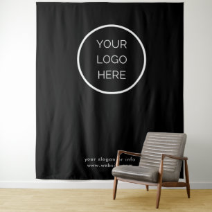 Minimalist Corporate Wall Tapestry with Logo
