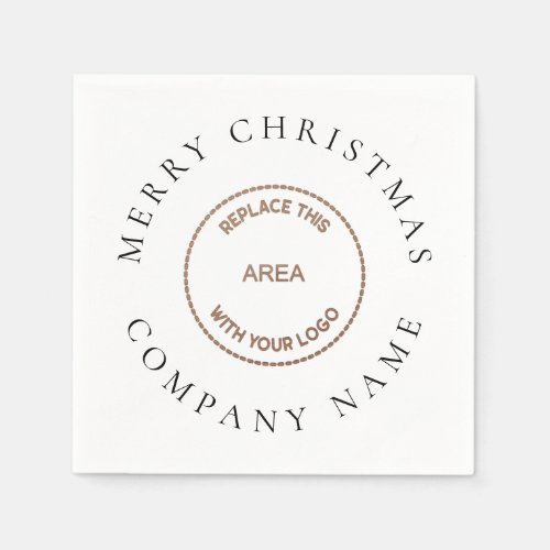 Minimalist Corporation Logo Name Merry Christmas  Napkins