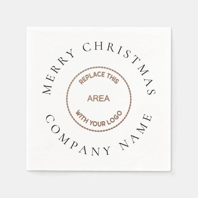 Minimalist Corporation Logo Name Merry Christmas  Napkins (Front)