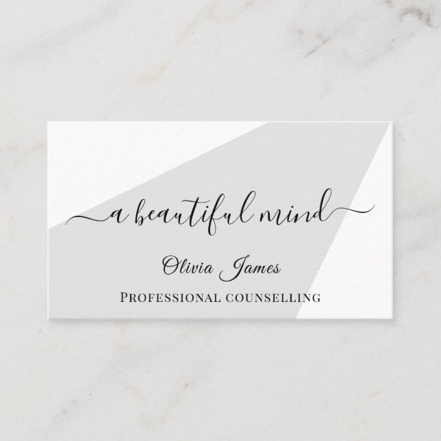 Minimalist counselling mental health support  business card (Front)