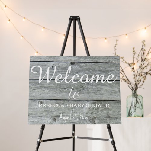 Minimalist Country Rustic Baby Shower Welcome Sign