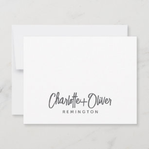 Minimalist Couple Handwritten Script Name Monogram Note Card