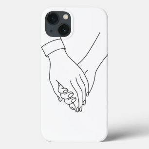 Minimalist Couple Holding Hands Phone Case – Line
