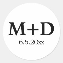 Minimalist Couple Initials & Date