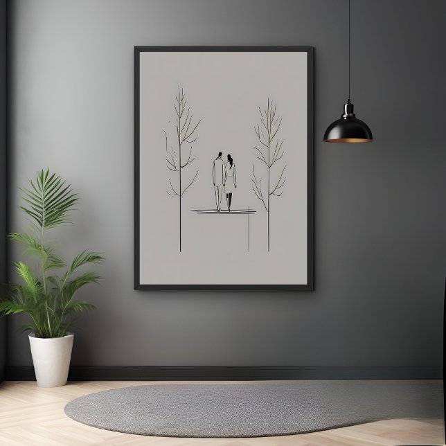 Minimalist Couple Modern Line Art Poster (Creator Uploaded)