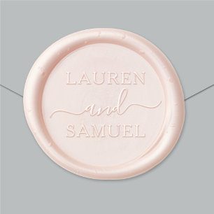 Minimalist Couple Names Wedding Monogram Wax Seal Sticker