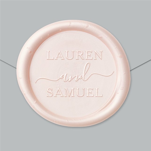 Minimalist Couple Names Wedding Monogram Wax Seal Sticker (Creator Uploaded)