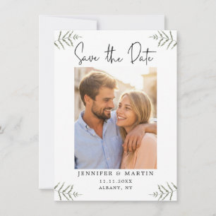 Minimalist Couple Photo Save The Date Wedding Card