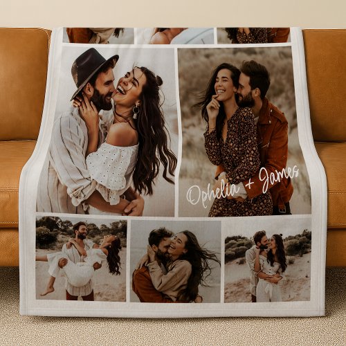 Minimalist Couple's 8 Photo Collage & Text Gift