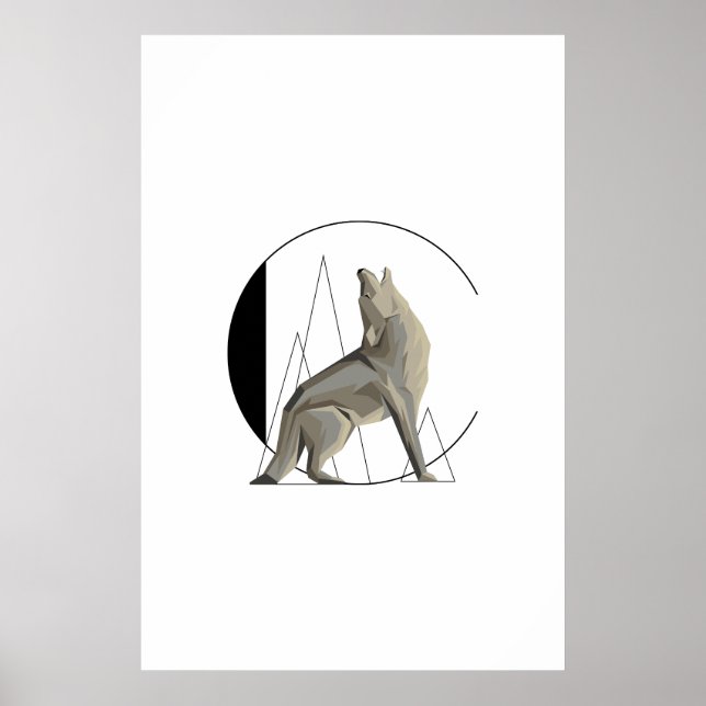 Minimalist Coyote / Wolf C Poster (Front)