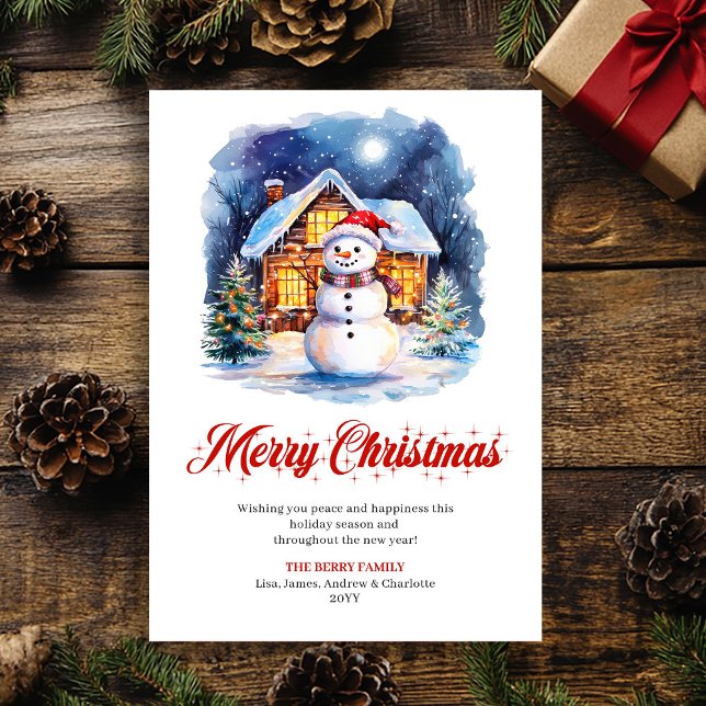 Minimalist Cozy Christmas Scene Greeting Card (Minimalist Cozy Christmas Scene Greeting Card)