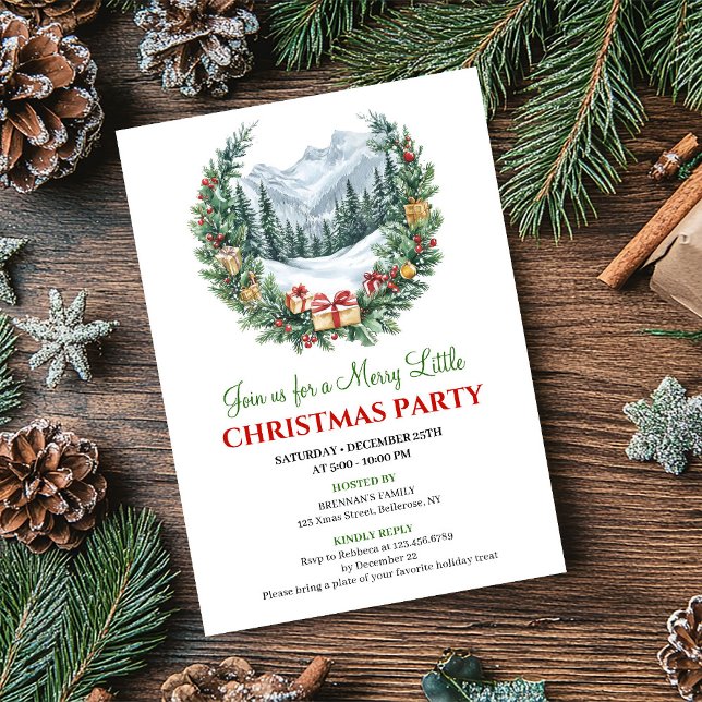 Minimalist Cozy Holiday Scene Editable Invitation (Minimalist Cozy Holiday Scene Editable Invitation)
