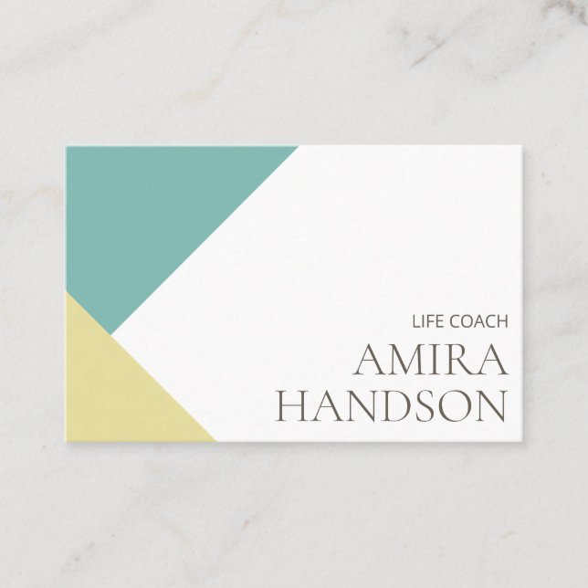 Minimalist Cozy Teal Professional Life Coach Business Card (Front)