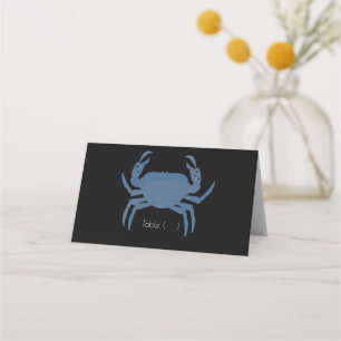 Minimalist Crab Black Wedding Rehearsal Place Card