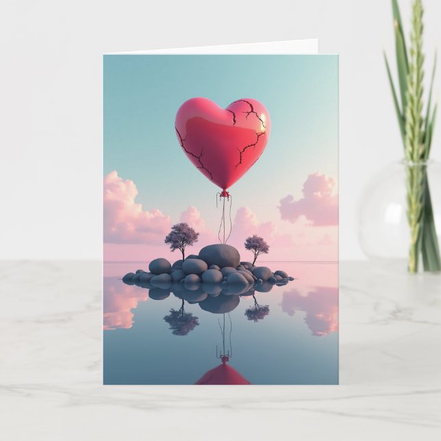 Minimalist Cracked Heart Card (Front)
