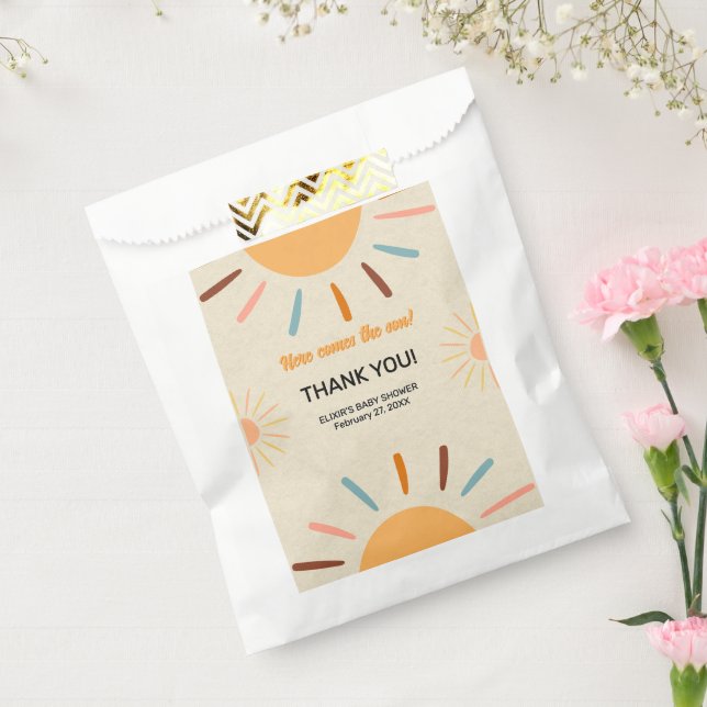 Minimalist Craft Here Comes The Son Baby Shower Favor Bag (Sealed)