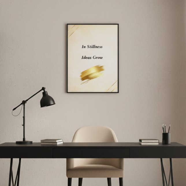 Minimalist Cream Gold Wall Art Quote Print Poster (Creator Uploaded)