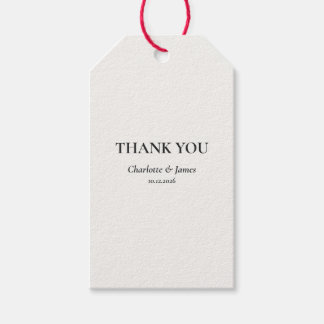 Minimalist Cream Wedding Favor Tag