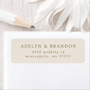 Minimalist Cream Wedding Return Address Label