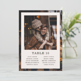 Minimalist Cream Wedding Seat Chart Flat Card