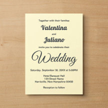 Minimalist Cream With Slate Text Wedding