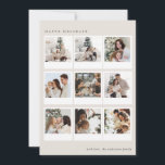 Minimalist  Creamy Boho Photo collage Christmas   Holiday Card<br><div class="desc">Modern Minimalist nine Photo collage Christmas Holiday Card in taupe background</div>