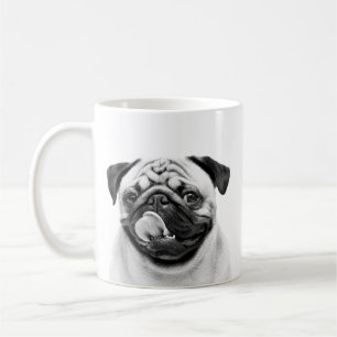 Minimalist Create Your Own Pet Portrait B & W Coffee Mug