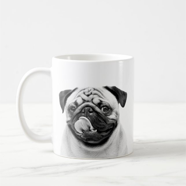 Minimalist Create Your Own Pet Portrait B & W Coffee Mug (Left)