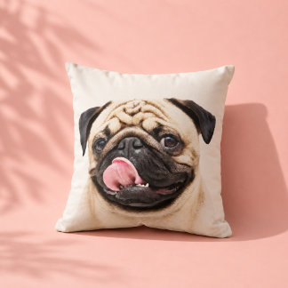 Minimalist Create Your Own Pet Portrait Throw Pillow