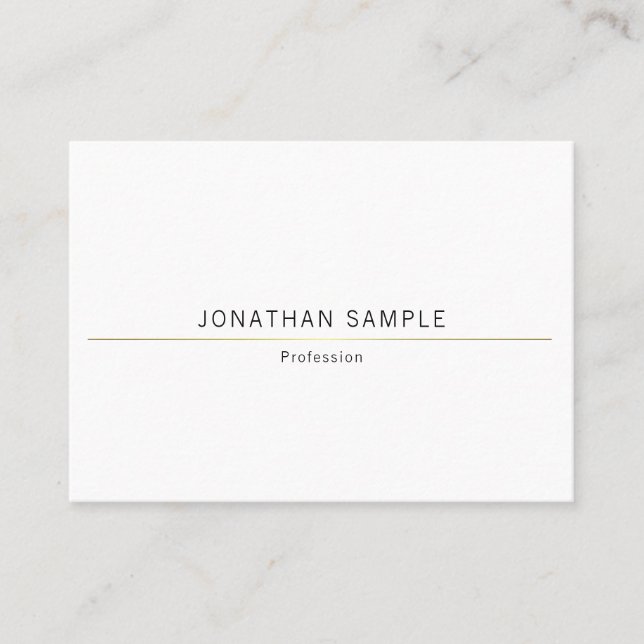 Minimalist Creative Design Gold Plain Trendy Business Card (Front)