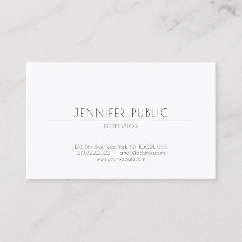 Minimalist Creative Design Professional Chic Plain Business Card