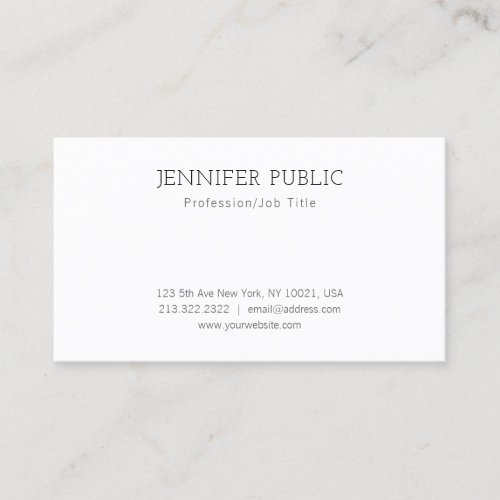 Minimalist Creative Professional Design Chic Plain Business Card