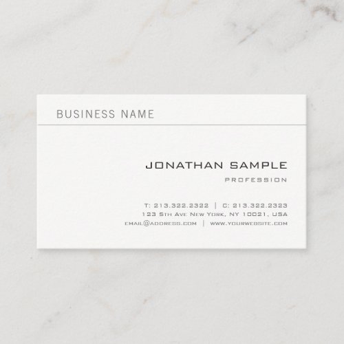 Minimalist Creative Professional Modern Plain Chic Business Card